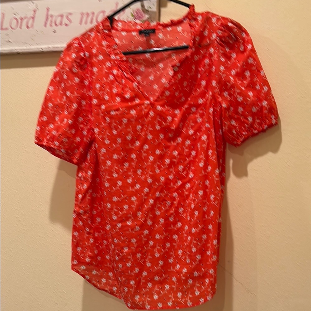 Red Floral Women's Top